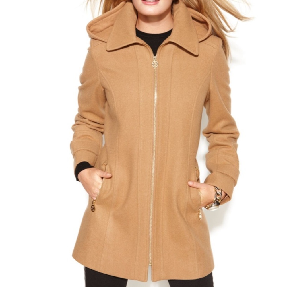 MICHAEL KORS WOOL-BLEND COAT CAMEL